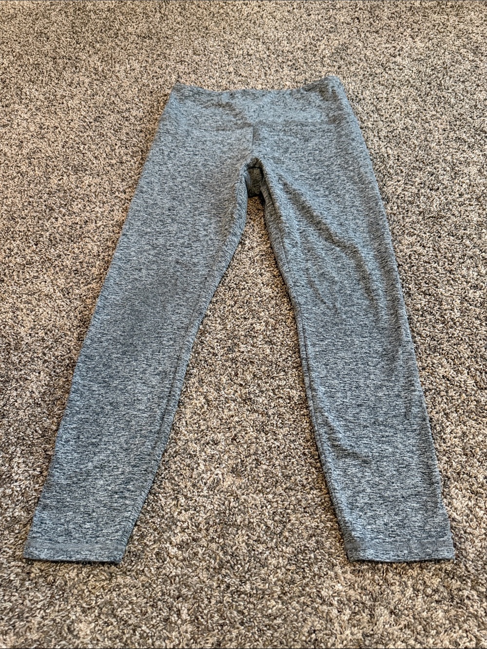 Zobha Melange Cropped High Waist Legging Heather Gray Pull On Yoga Pants Size M